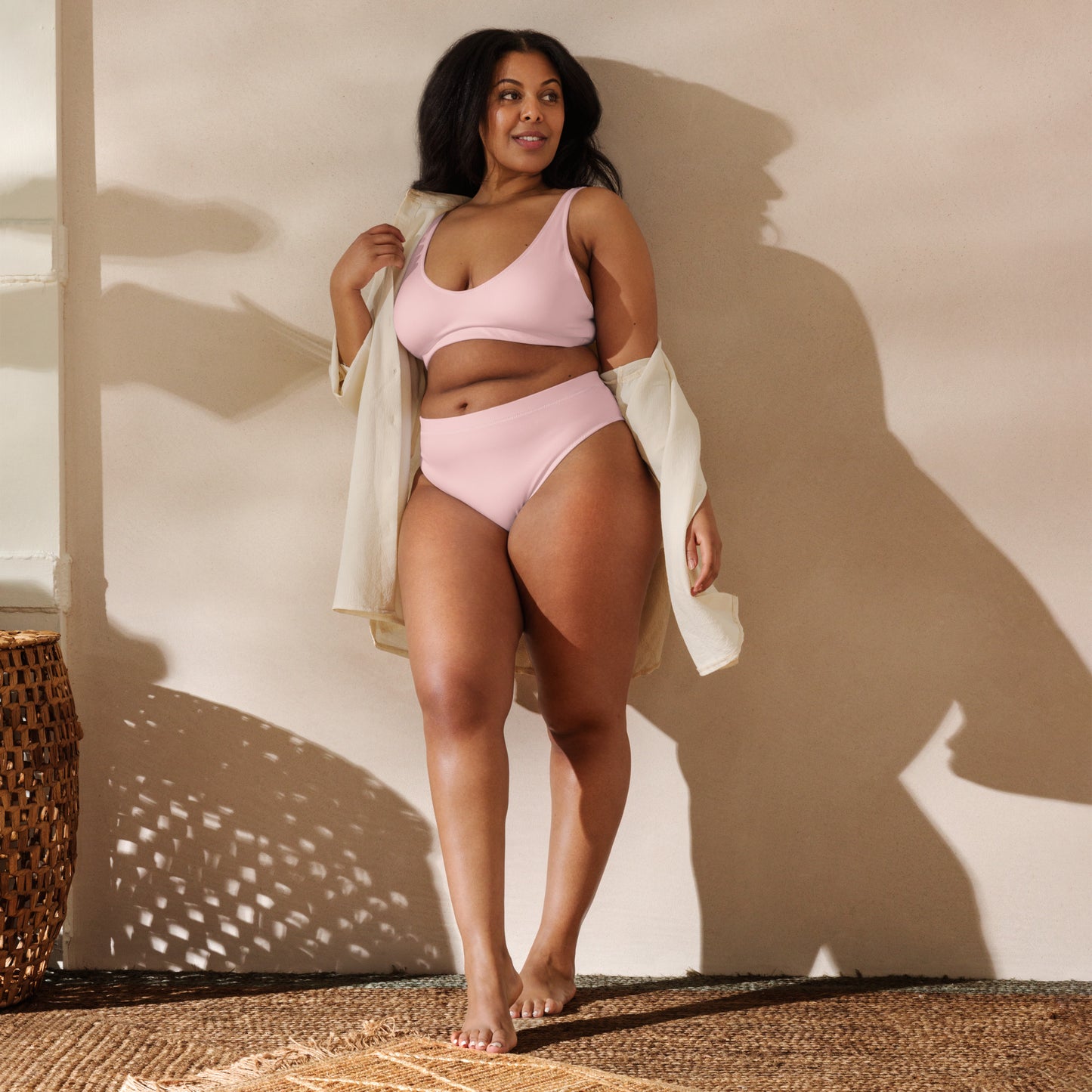 Rosy Pink Recycled High-Waisted Bikini