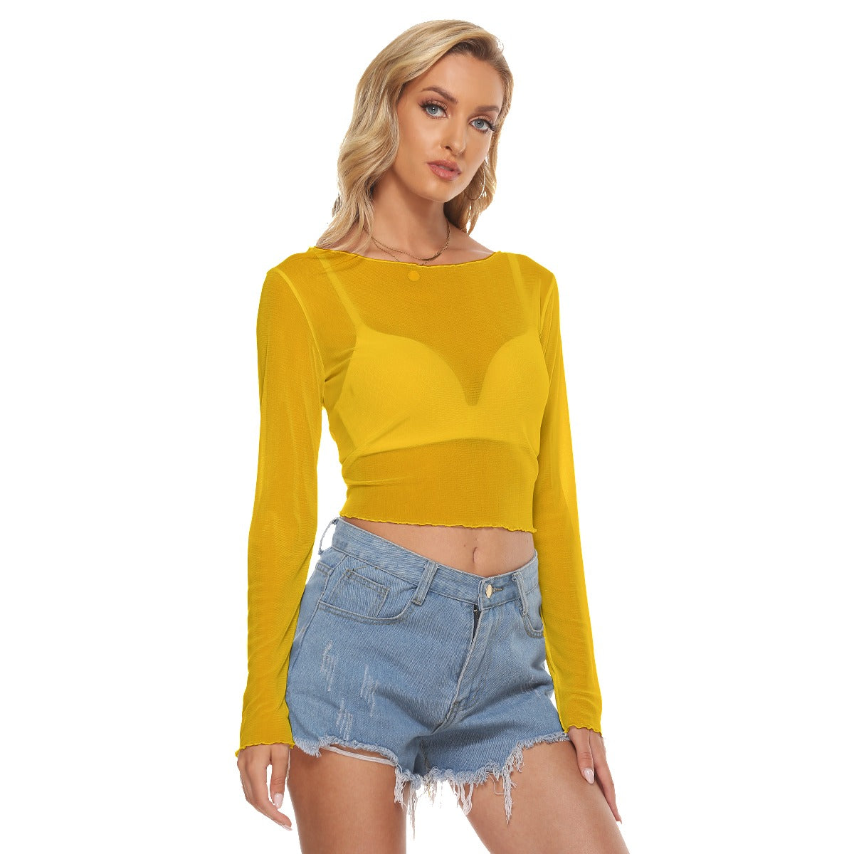 Golden Mesh Cover-Up T-Shirt