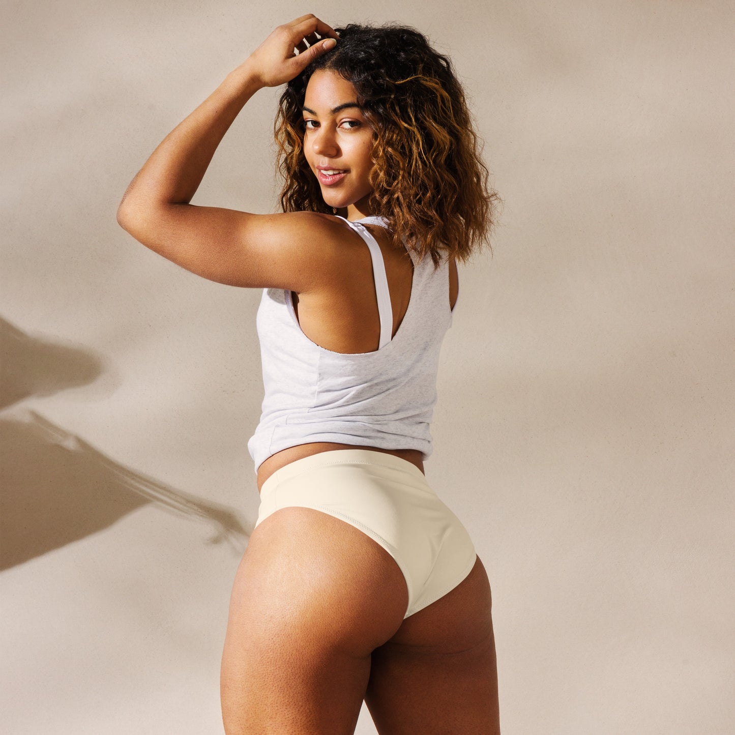 Papaya Whip Recycled High-Waisted Bikini Bottom