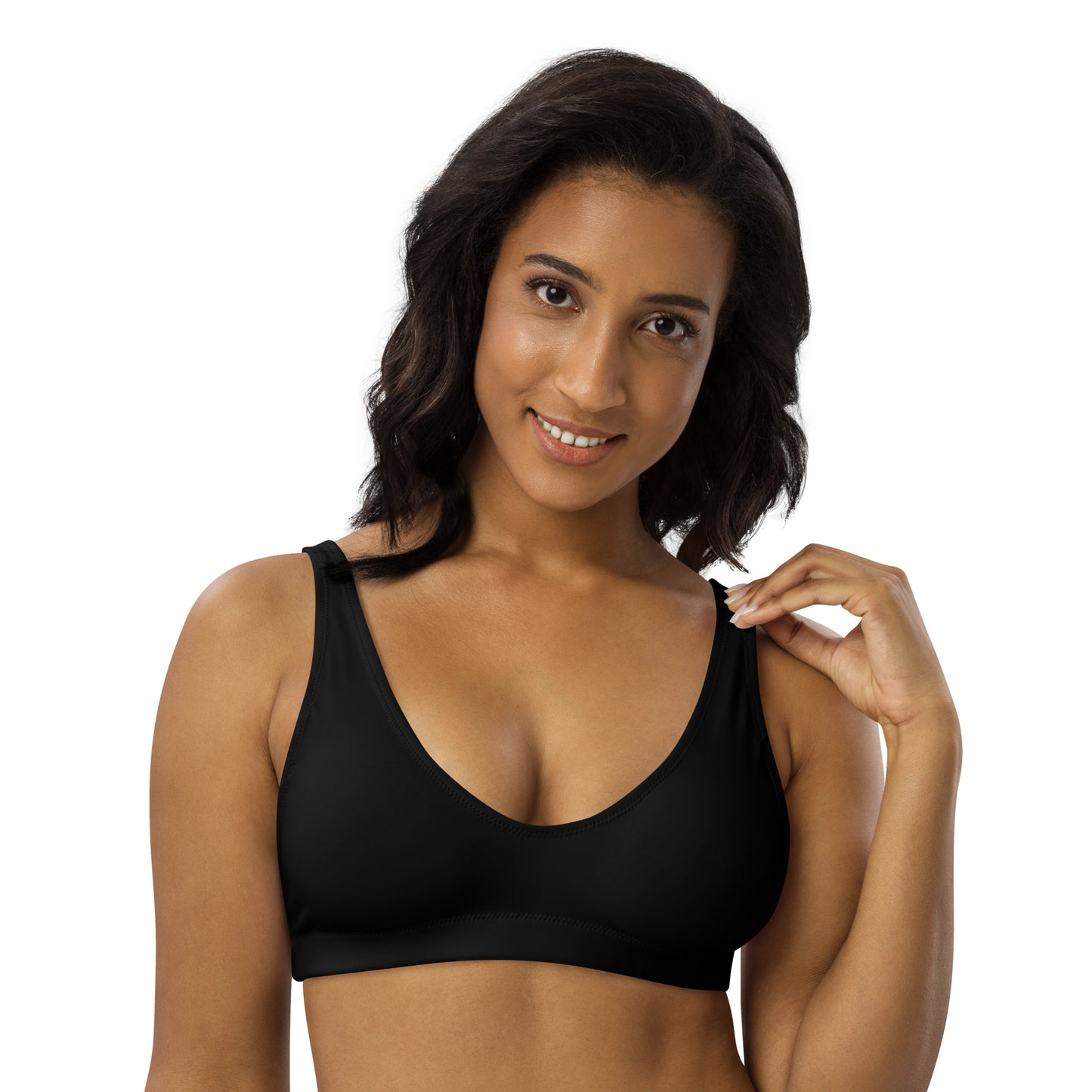 Black Recycled Padded Bikini Top
