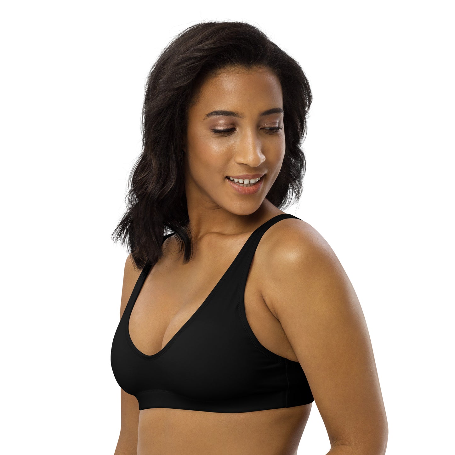 Black Recycled Padded Bikini Top
