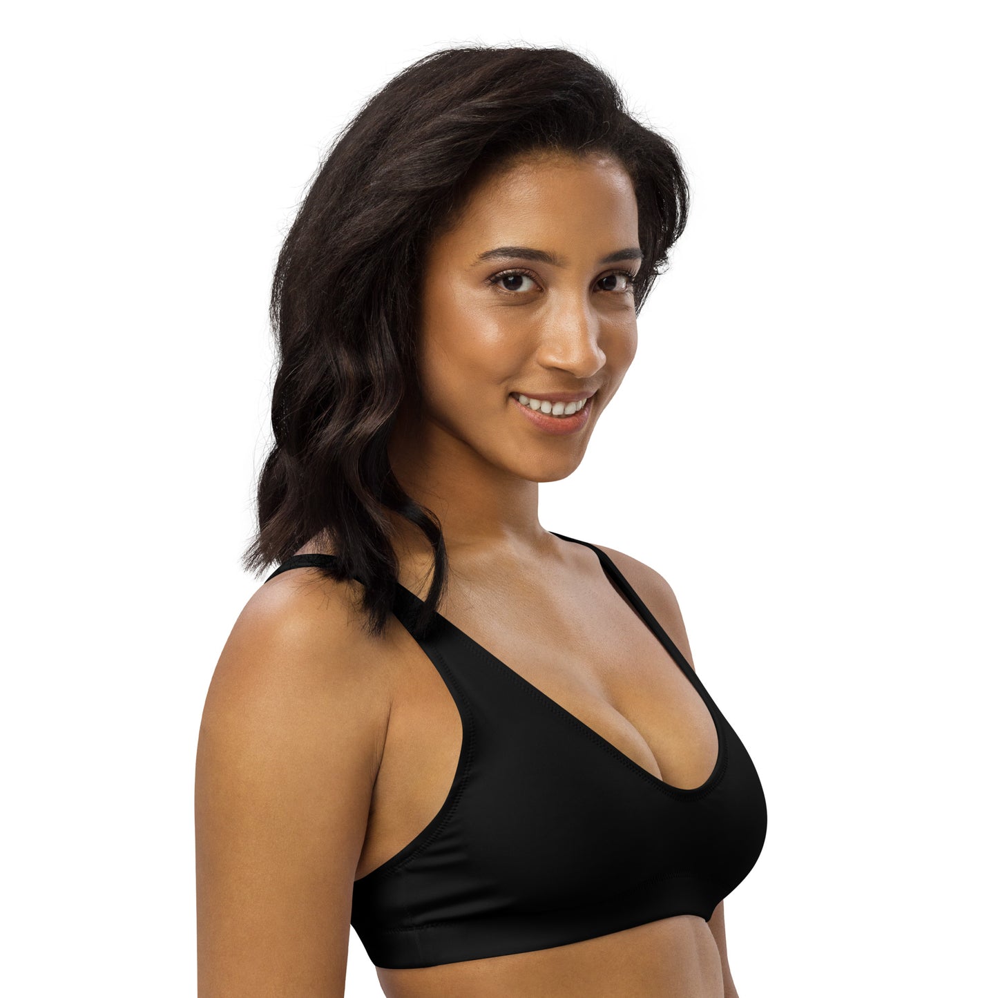 Black Recycled Padded Bikini Top