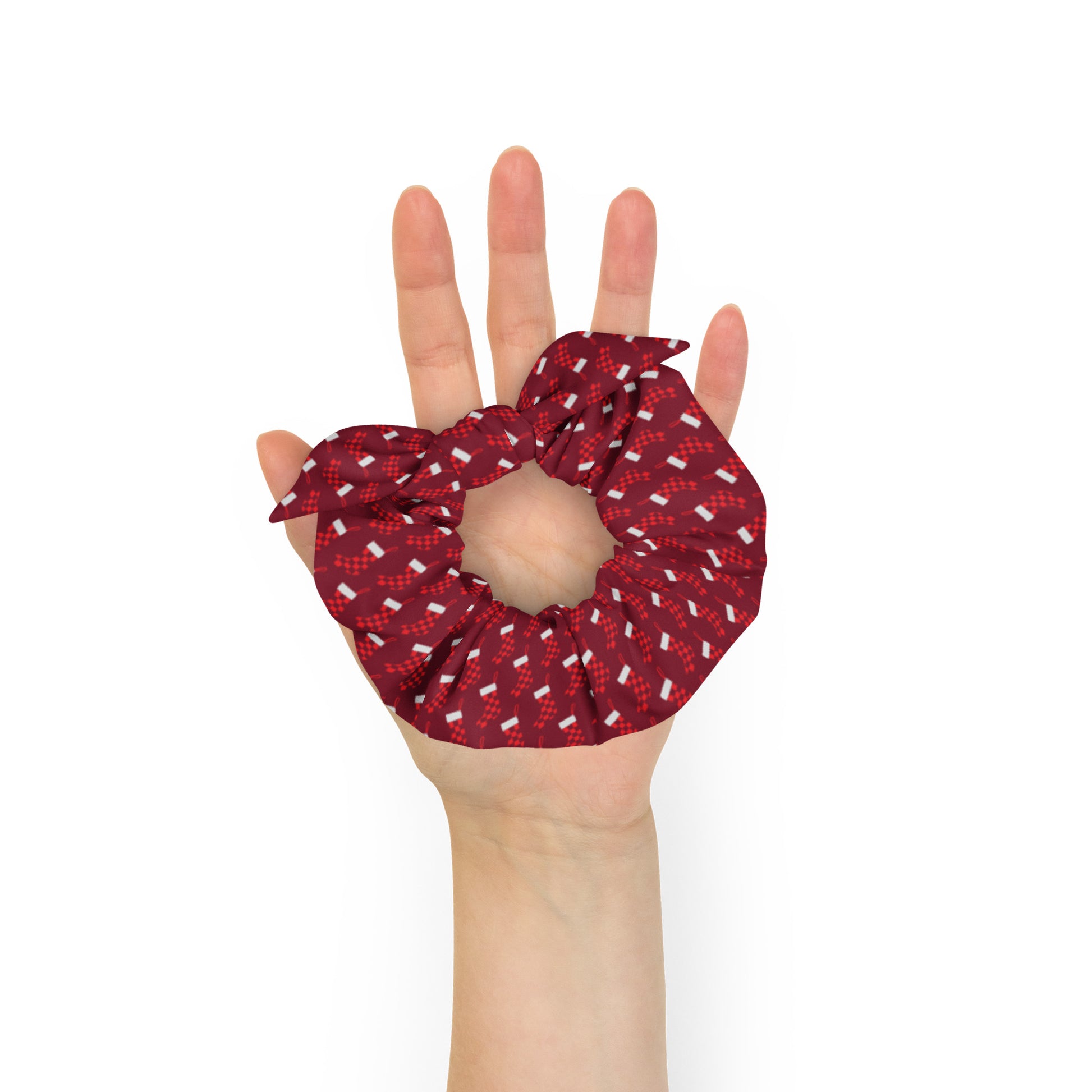 Burgundy Stocking Recycled Scrunchie