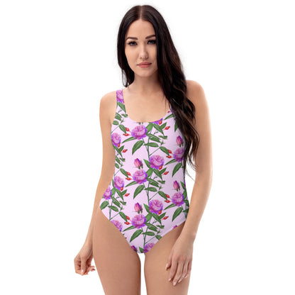 Floral Lavender One-Piece Swimsuit