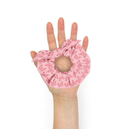 Pink Butterfly Recycled Scrunchie